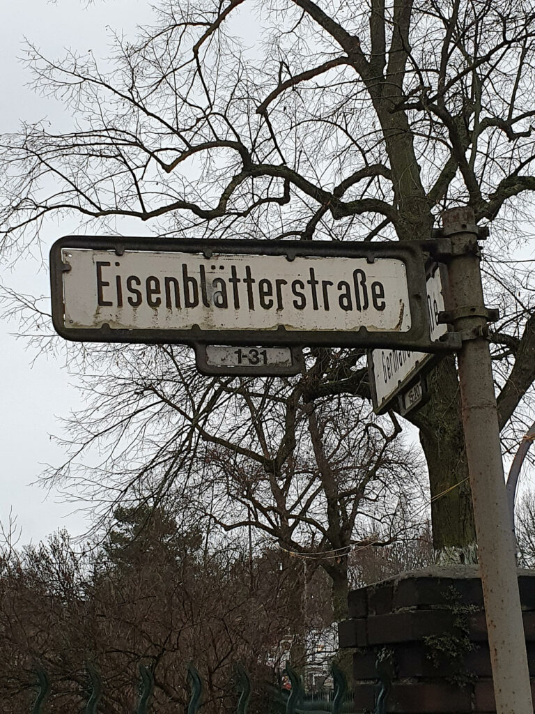 Straßenschild der Eisenblätterstraße in Berlin